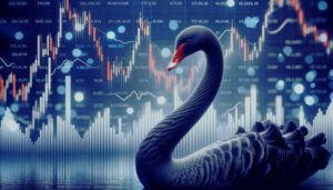 Den sorte svane foran et aktieindeks