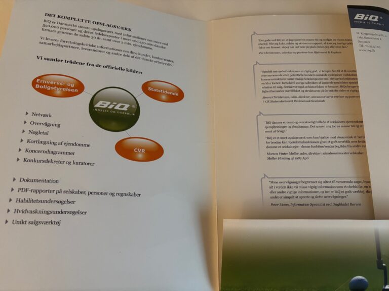 Et eksempel på en af de tidlige foldere fra BiQ